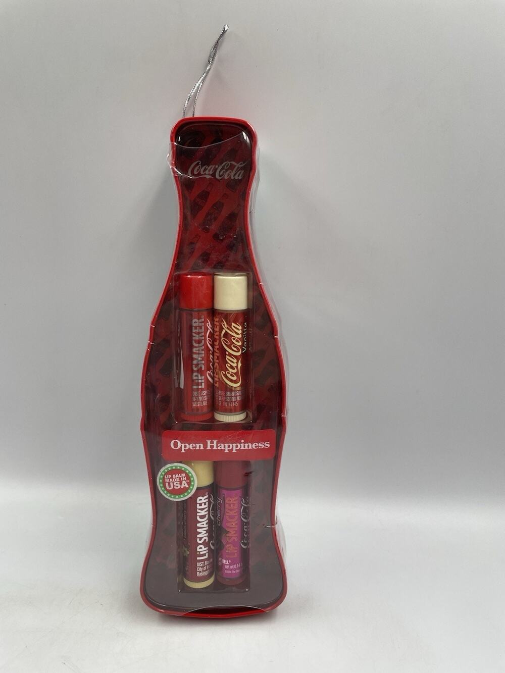 NEW Coca-Cola Lip Smacker Soda Bottle Lip Balm Set Cherry Vanilla Coke Case